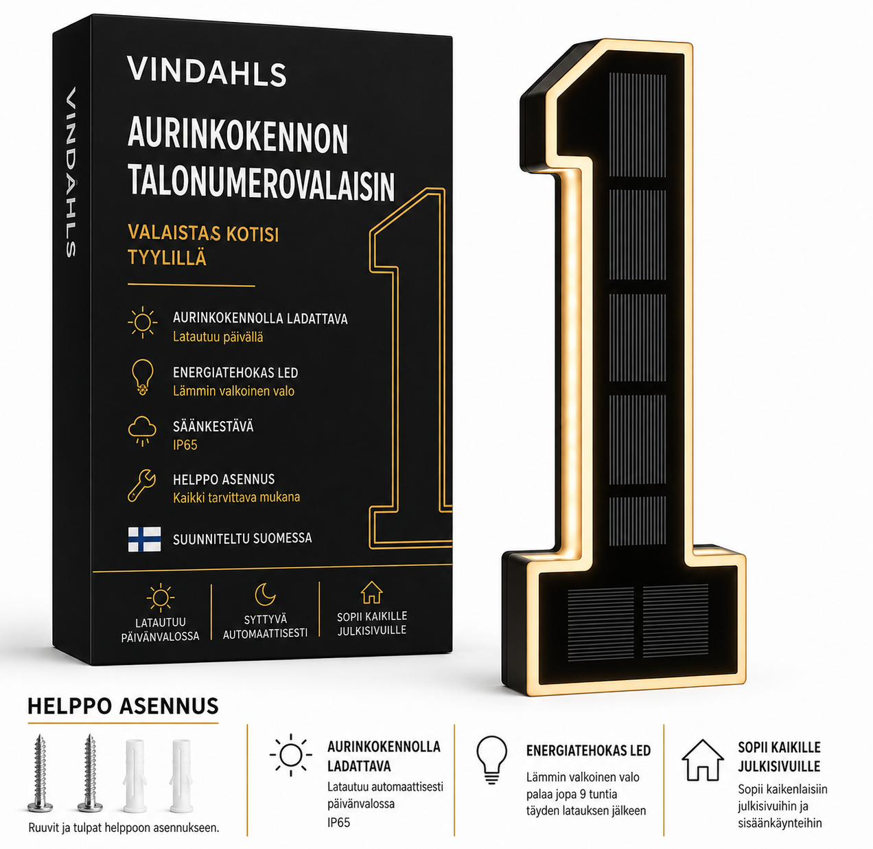 Vindahls talonumerot | Valaistut ja aurinkokäyttöiset