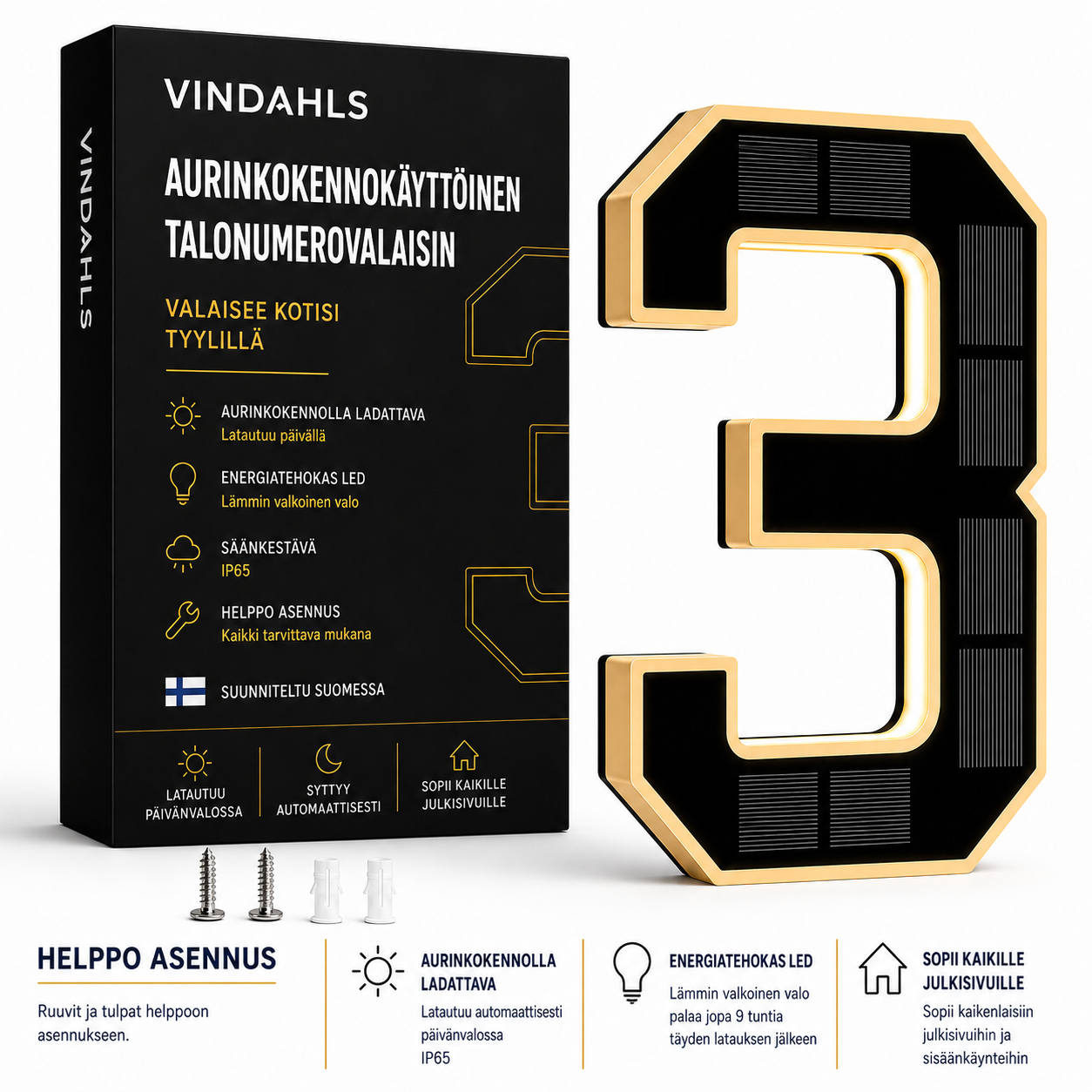Vindahls talonumerot | Valaistut ja aurinkokäyttöiset