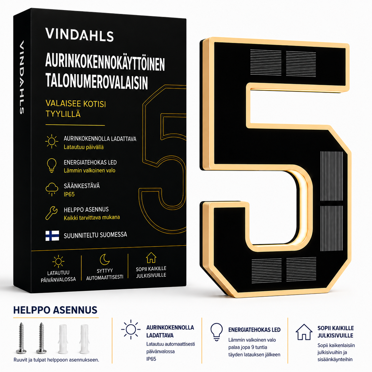 Vindahls talonumerot | Valaistut ja aurinkokäyttöiset