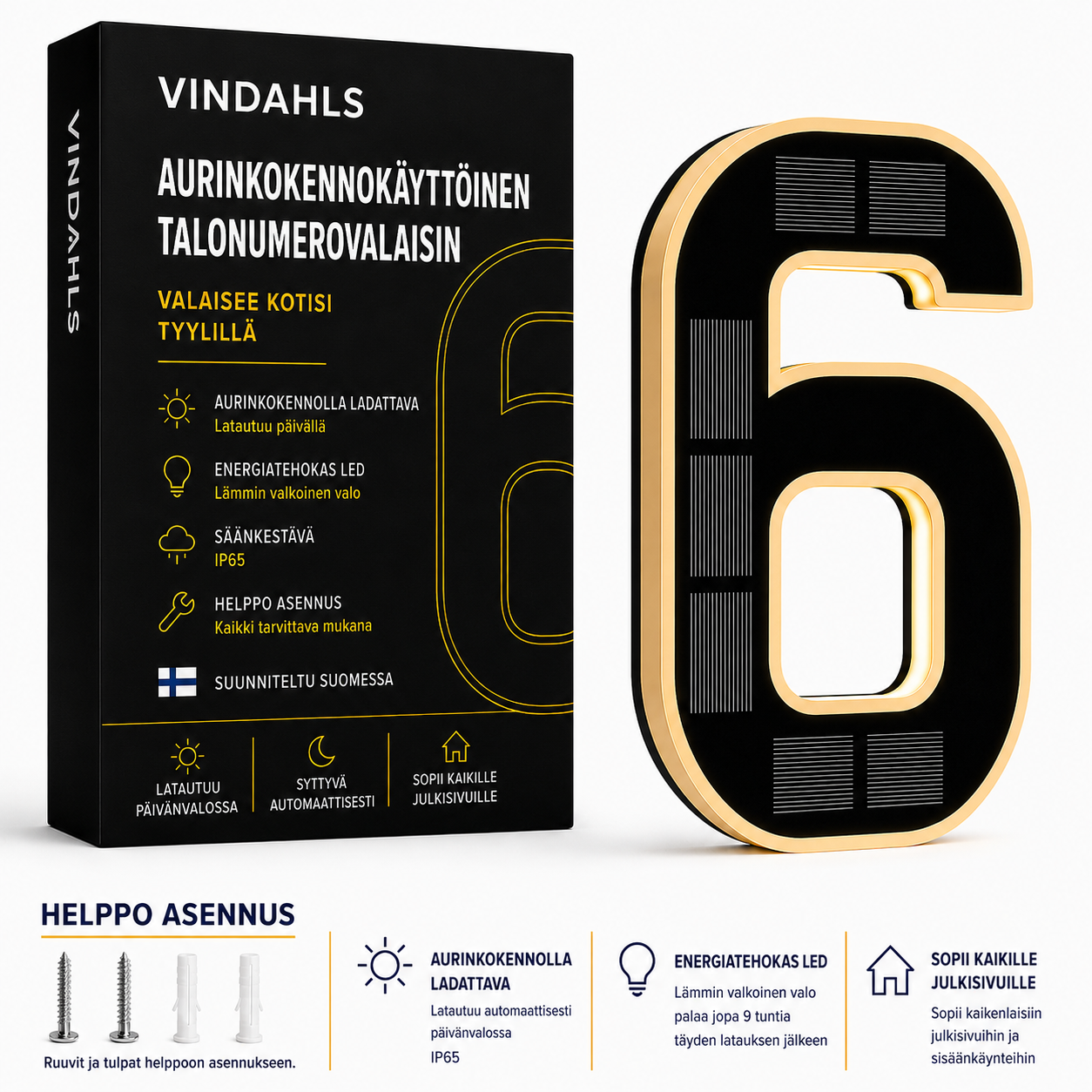 Vindahls talonumerot | Valaistut ja aurinkokäyttöiset