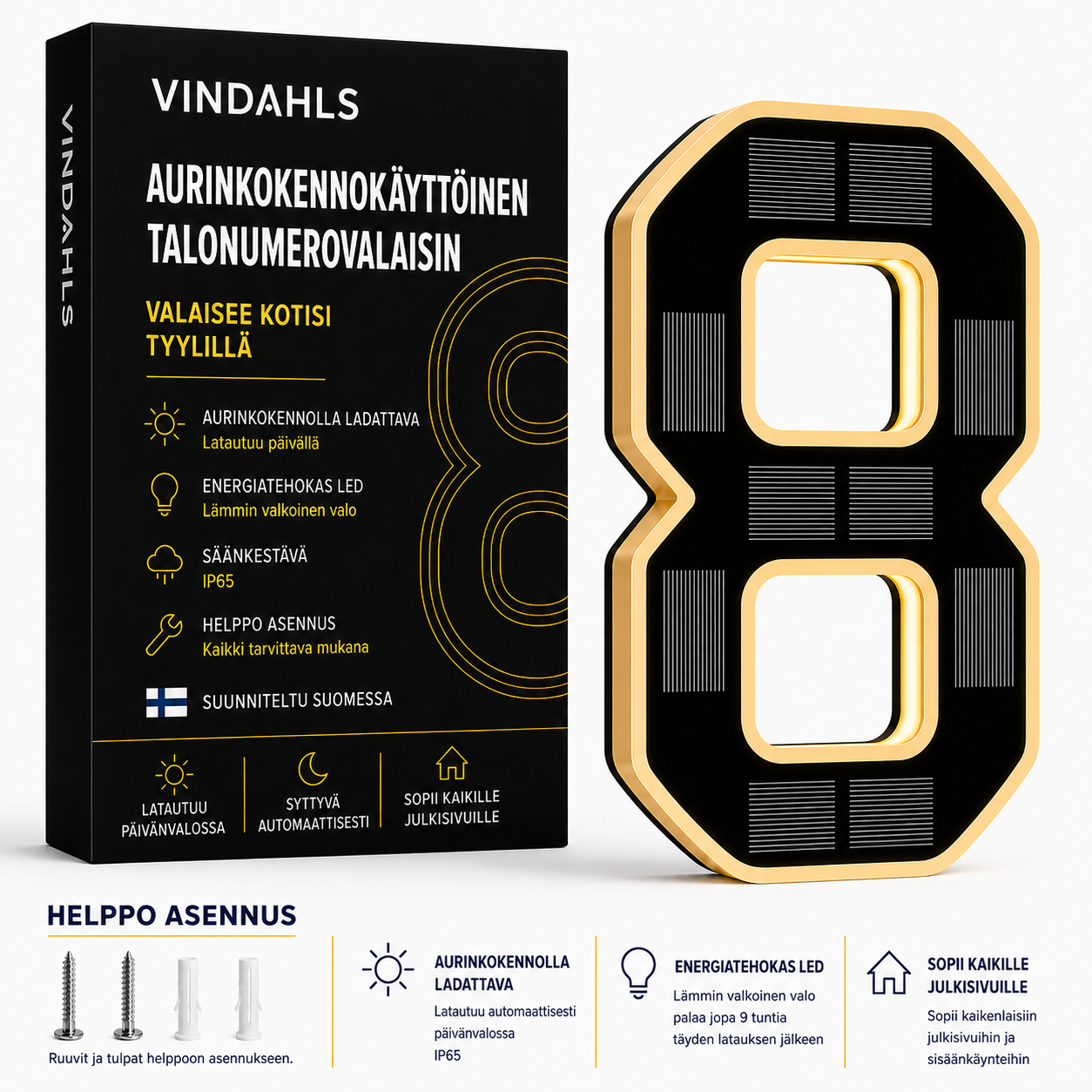 Vindahls talonumerot | Valaistut ja aurinkokäyttöiset