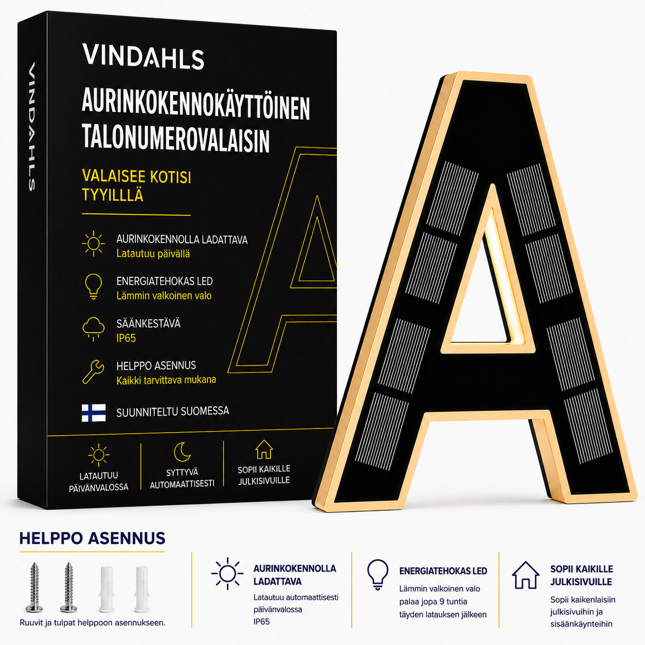 Vindahls talonumerot | Valaistut ja aurinkokäyttöiset