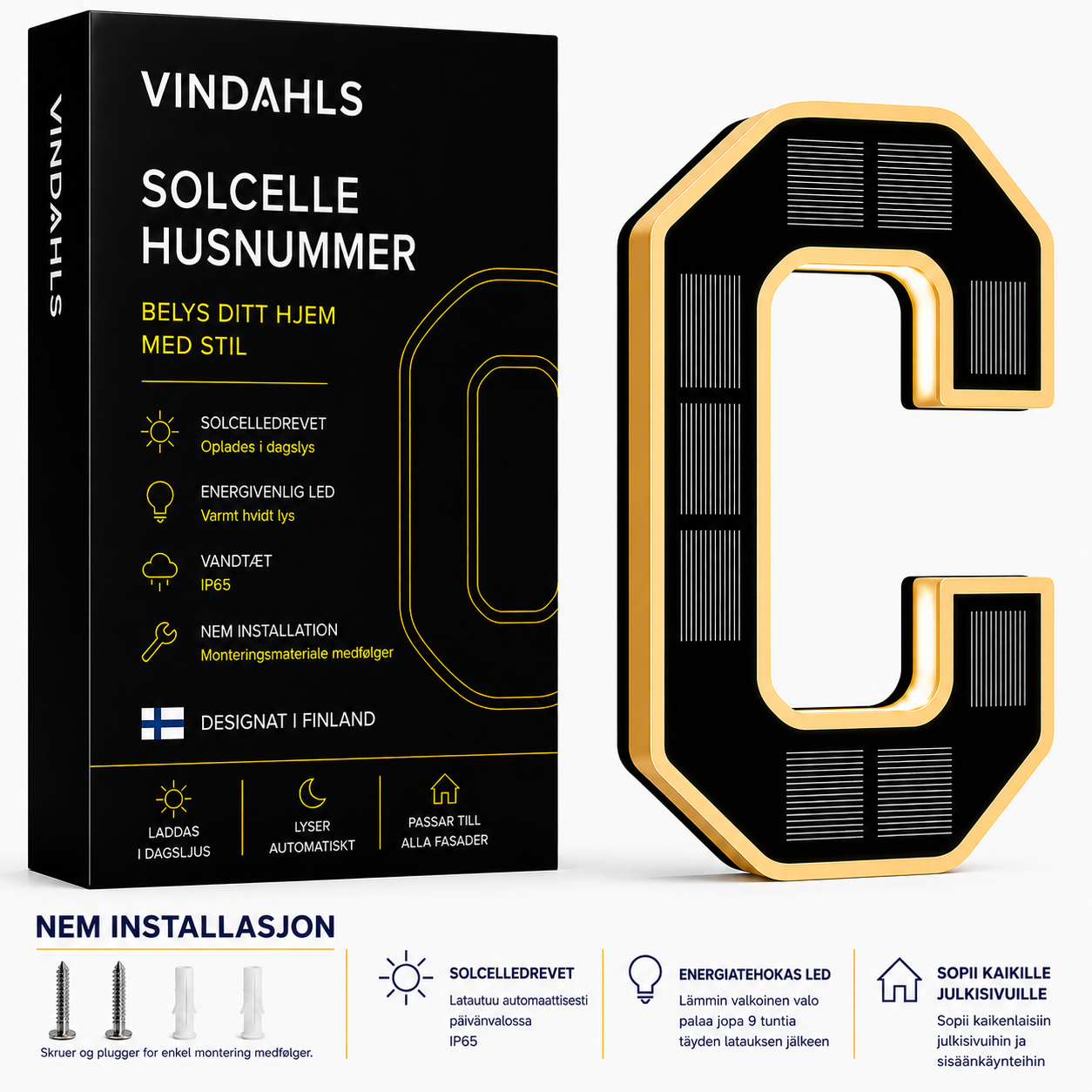 Vindahls talonumerot | Valaistut ja aurinkokäyttöiset